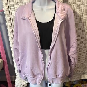 PINK Victoria's Secret Lavender Fleece Bomber Jacket